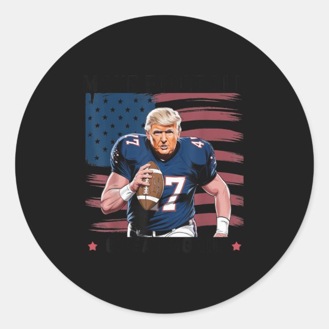 Make American Football Great Again Trump Usa Flag  Classic Round Sticker (Front)