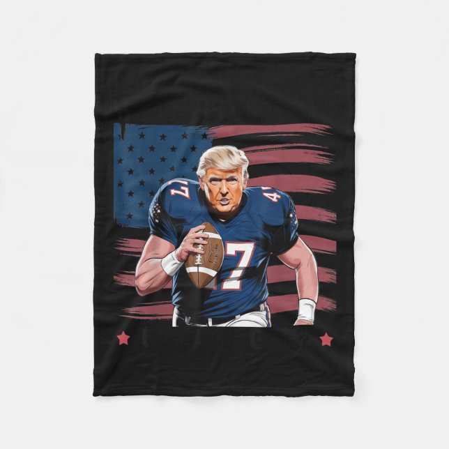 Make American Football Great Again Trump Usa Flag  Fleece Blanket (Front)