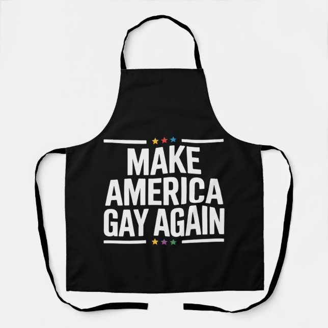 Make American Gay Again Funny Gay Pride Month Apron (Front)