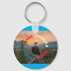 MAKE AMERICAN GREAT AGAIN EAGLE SUNRISE KEYCHAIN