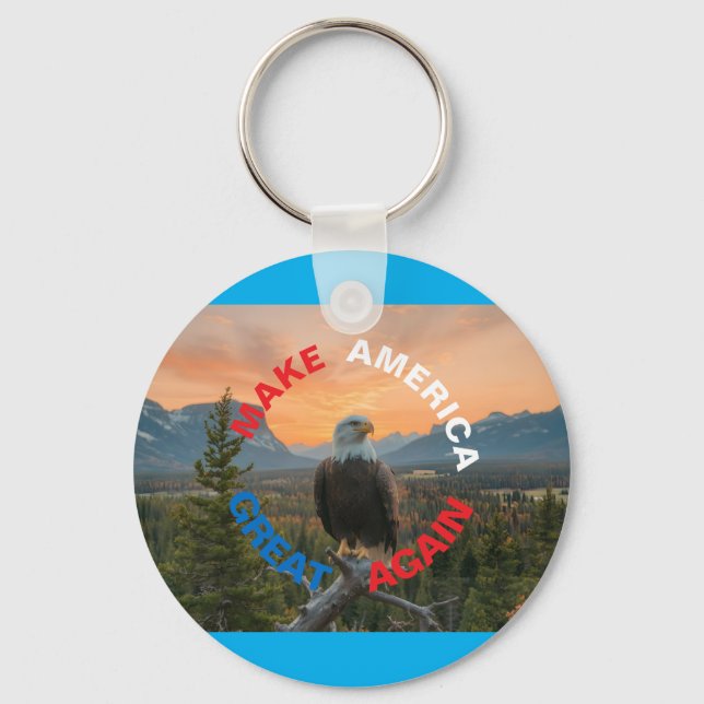 MAKE AMERICAN GREAT AGAIN EAGLE SUNRISE KEYCHAIN (Front)