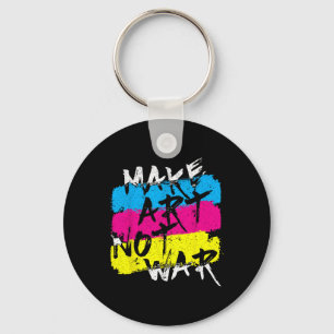 Make Art Not War Graffiti Spray Street Art Drawing Keychain
