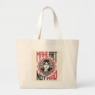 make art not war large tote bag