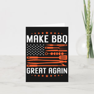 Make Bbq Great Again Us Flag Trump Grilling Barbec Card