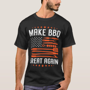 Make Bbq Great Again Us Flag Trump Grilling Barbec T-Shirt