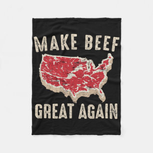 Make Beef Great Again Funny Bbq America  Fleece Blanket