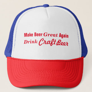 Make Beer Great Again -Red Text Trucker Hat