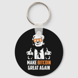 Make Bitcoin Great Again Funny Maga Pro Trump  Keychain