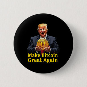 Make Bitcoin Great Again Trump Bitcoin Crypto Futu 2 Inch Round Button