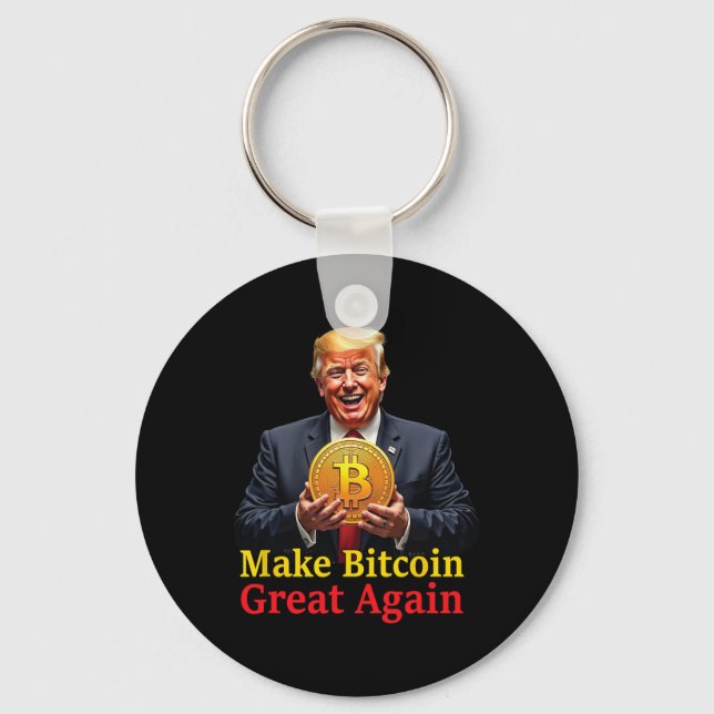 Make Bitcoin Great Again Trump Bitcoin Crypto Futu Keychain (Front)
