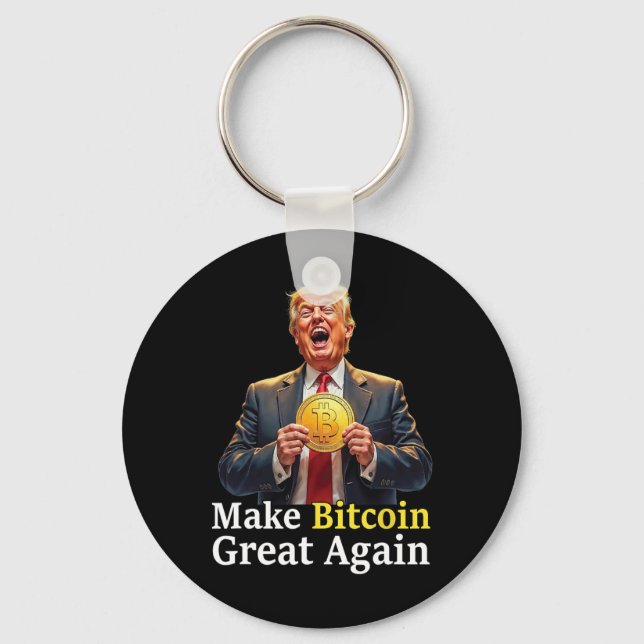 Make Bitcoin Great Again Trump Bitcoin Crypto Futu Keychain (Front)