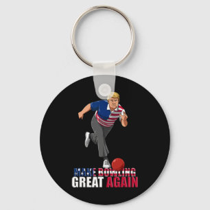 Make Bowling Great Again - Funny Trump Bowling Gif Keychain