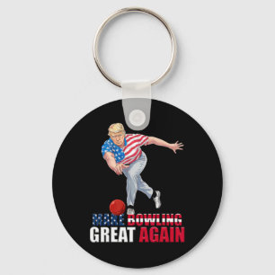 Make Bowling Great Again Funny Trump Bowling  Keychain