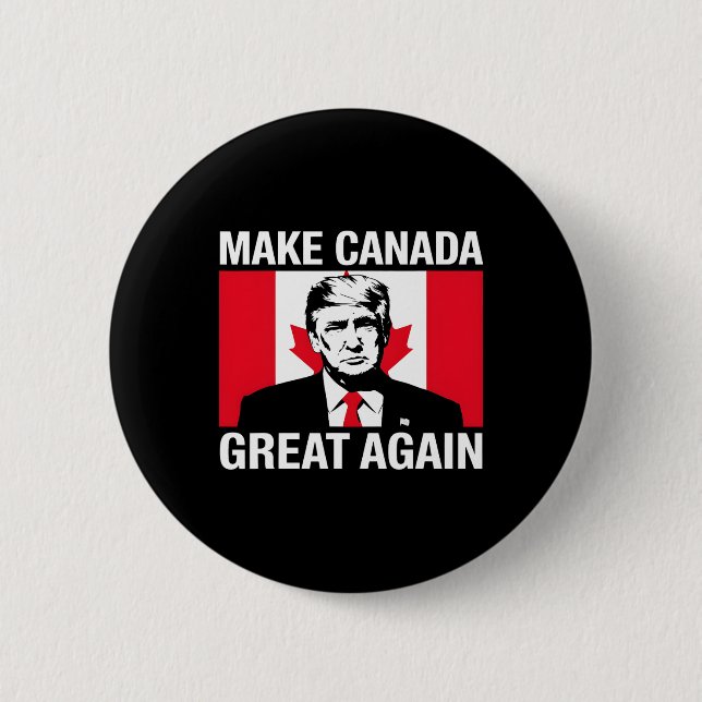 Make Canada Great Again Funny Trump Canadian Flag  2 Inch Round Button (Front)