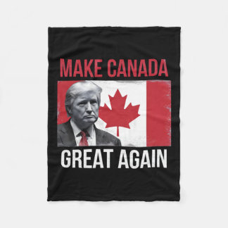 Make Canada Great Again Funny Trump Canadian Flag  Fleece Blanket