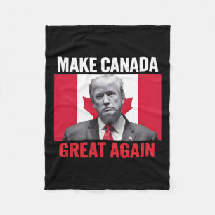 Make Canada Great Again Funny Trump Canadian Flag  Fleece Blanket