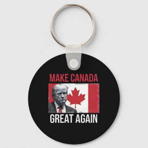 Make Canada Great Again Funny Trump Canadian Flag Keychain