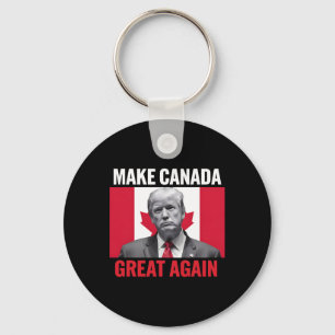 Make Canada Great Again Funny Trump Canadian Flag  Keychain