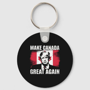 Make Canada Great Again Funny Trump Canadian Flag  Keychain