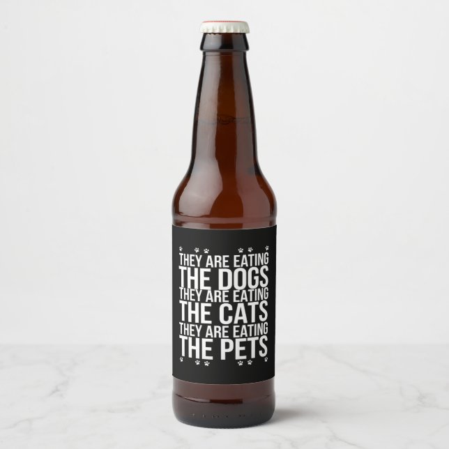Make Cats Safe Again Funny 2024 Presidential  Beer Bottle Label (Front)