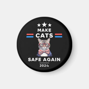 Make Cats Safe Again Funny Cat Election 2024 Magnet