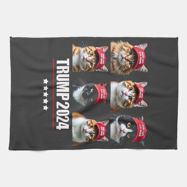 Make Cats Safe Again Maga Trump Election Kitchen Towel (Horizontal)