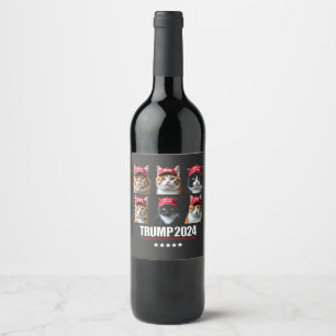 Make Cats Safe Again Maga Trump Election Wine Label