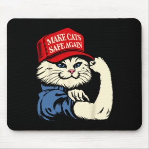 Make Cats Safe Again Red Hat Cats For Trump Presid Mouse Pad