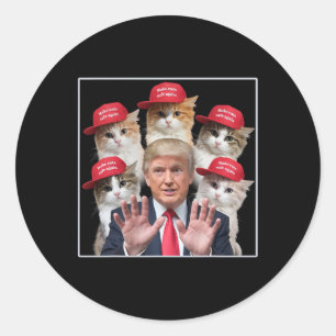 Make Cats Safe Again Trump 2024 Red Hat Make Pets  Classic Round Sticker