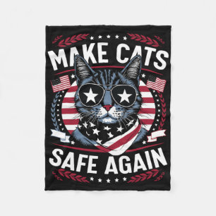 Make Cats Safe Again Trump Cats For Trump 2024  Fleece Blanket