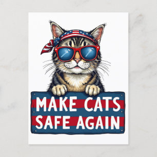 Make Cats Safe Again Trump Election Vote   Postcard
