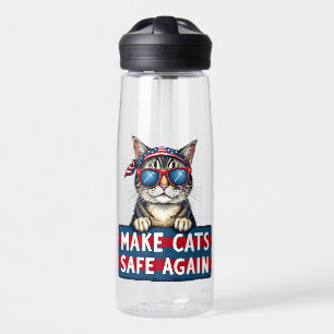 Make Cats Safe Again Trump Election Vote Water Bottle
