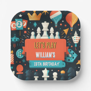 Make Chess King And Queen Game Night 13th Birthday Paper Plate