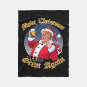 Make Christmas Great Again 2024 Trump Funny Trump Fleece Blanket