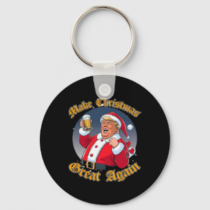 Make Christmas Great Again 2024 Trump Funny Trump  Keychain