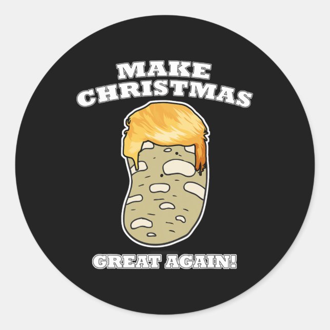 Make Christmas Great Again Christmas Potato Trump  Classic Round Sticker (Front)