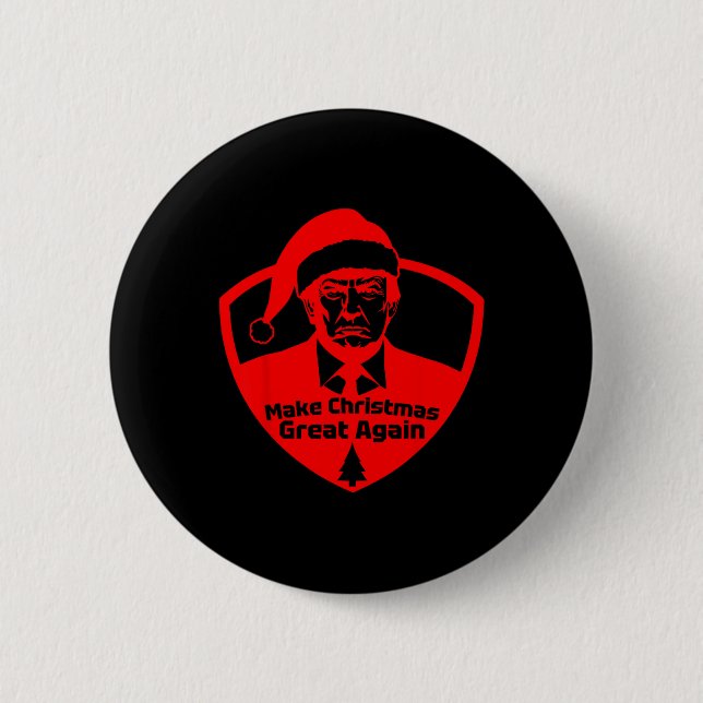 Make Christmas Great Again Funny President Trump  2 Inch Round Button (Front)