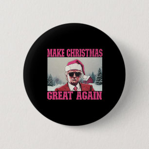 Make Christmas Great Again Funny Santa Claus Trump 2 Inch Round Button