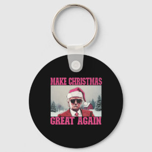 Make Christmas Great Again Funny Santa Claus Trump Keychain