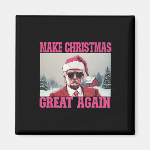 Make Christmas Great Again Funny Santa Claus Trump Magnet