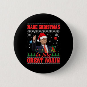 Make Christmas Great Again Funny Santa Trump 2024 2 Inch Round Button