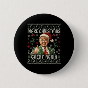 Make Christmas Great Again Funny Santa Trump 2024  2 Inch Round Button