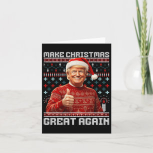 Make Christmas Great Again Funny Santa Trump 2024 Card