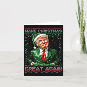 Make Christmas Great Again Funny Santa Trump 2024 Card