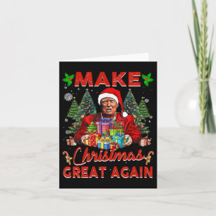 Make Christmas Great Again Funny Santa Trump 2024 Card