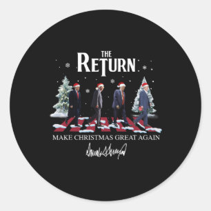 Make Christmas Great Again Funny Santa Trump 2024 Classic Round Sticker