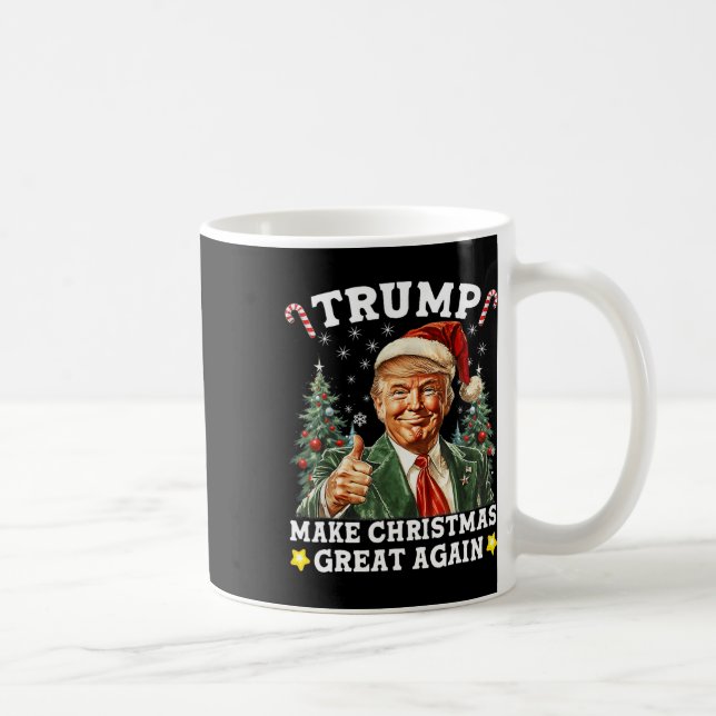 Make Christmas Great Again Funny Santa Trump 2024  Coffee Mug (Right)