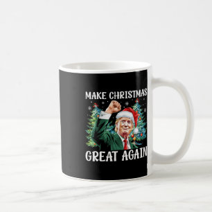 Make Christmas Great Again Funny Santa Trump 2024  Coffee Mug