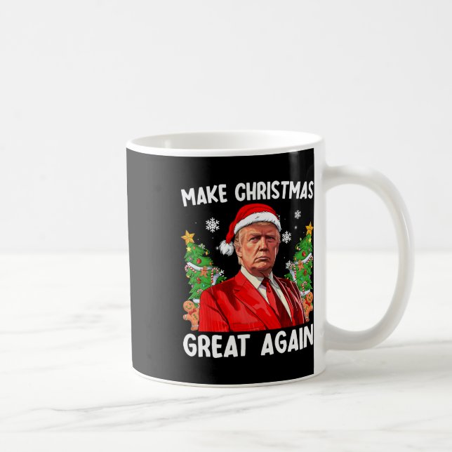 Make Christmas Great Again Funny Santa Trump 2024  Coffee Mug (Right)