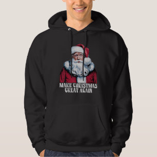 Make Christmas Great Again Funny Santa Trump 2024 Hoodie
